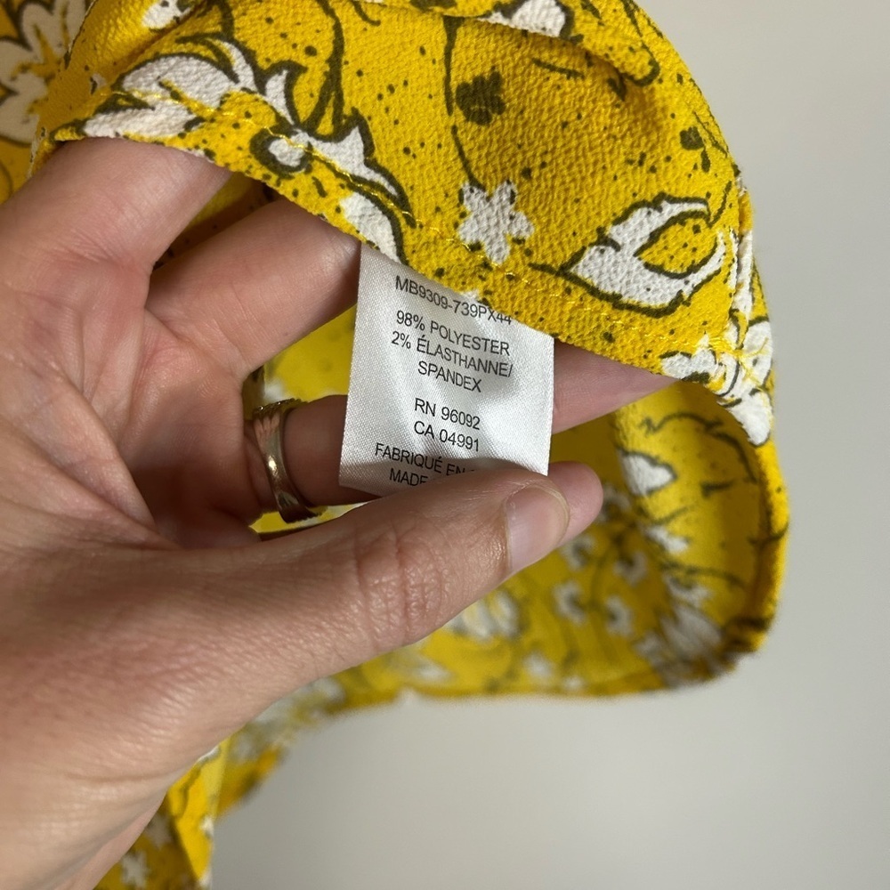 Women’s Jasmine & Juliana Floral Yellow Blouse, Size S - Picture 5 of 6